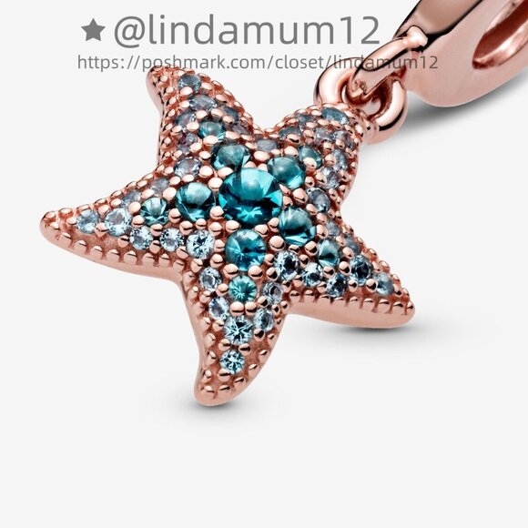 Pandora Sparkling Starfish Dangle Charm - Picture 2 of 6